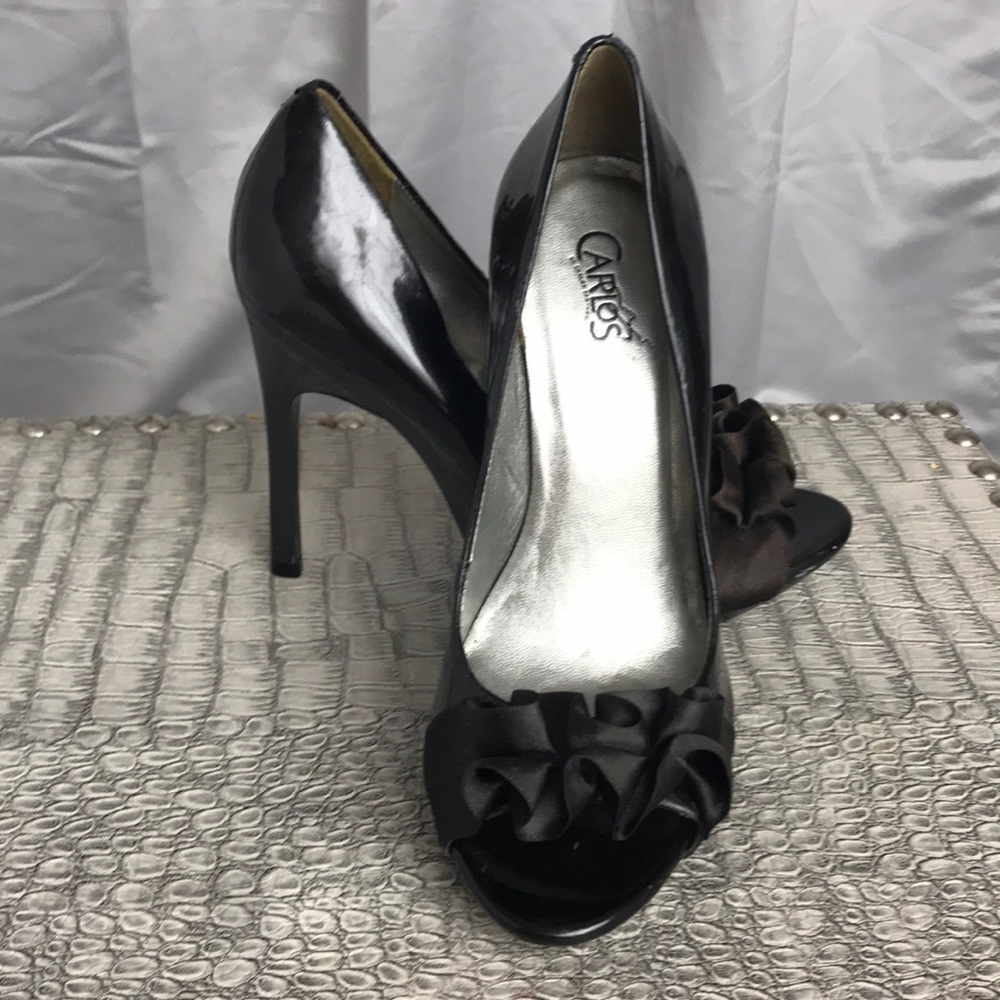 Carlos Santana sz 7m Black peep toe stilettos